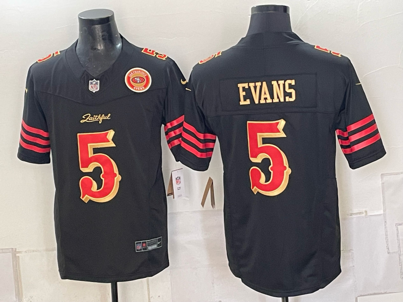 Men 2026 Nike San Francisco 49ers #5 Evans black NFL Jersey 0930001->san francisco 49ers->NFL Jersey